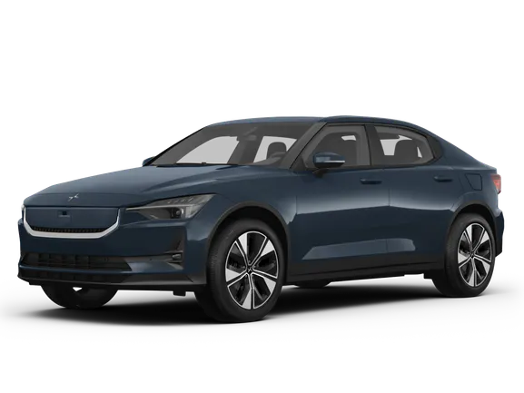 A blue Polestar, electric car