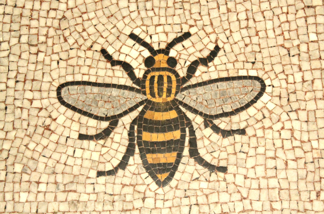 Pavement with a Bee Imprinted with tiles Pavement with a Bee Imprinted with tiles