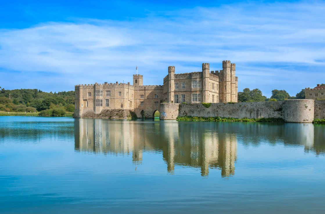 Leeds castle, on a lake