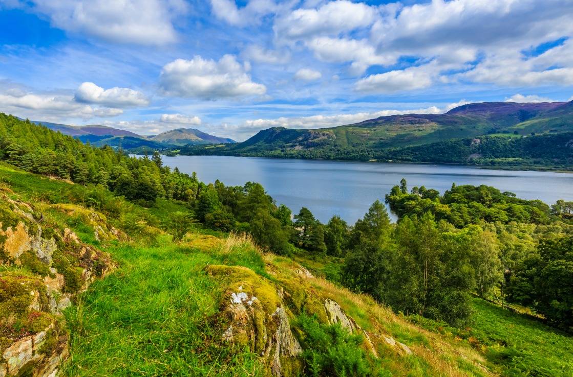 View of Lake District from a hillside View of Lake District from a hillside