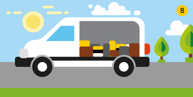 8. Load the van securely and evenly 8. Load the van securely and evenly