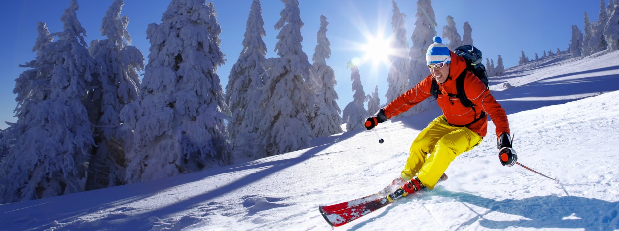 A person skiing