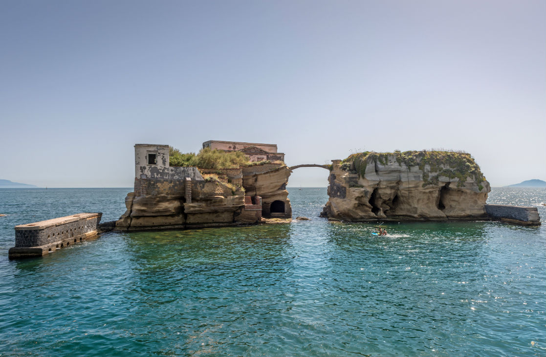 Rock formation in the middle of the sea