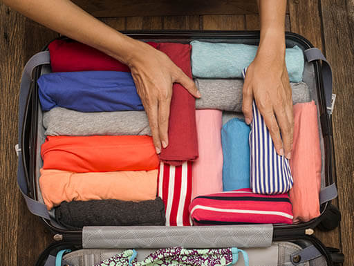 A packed suitcase