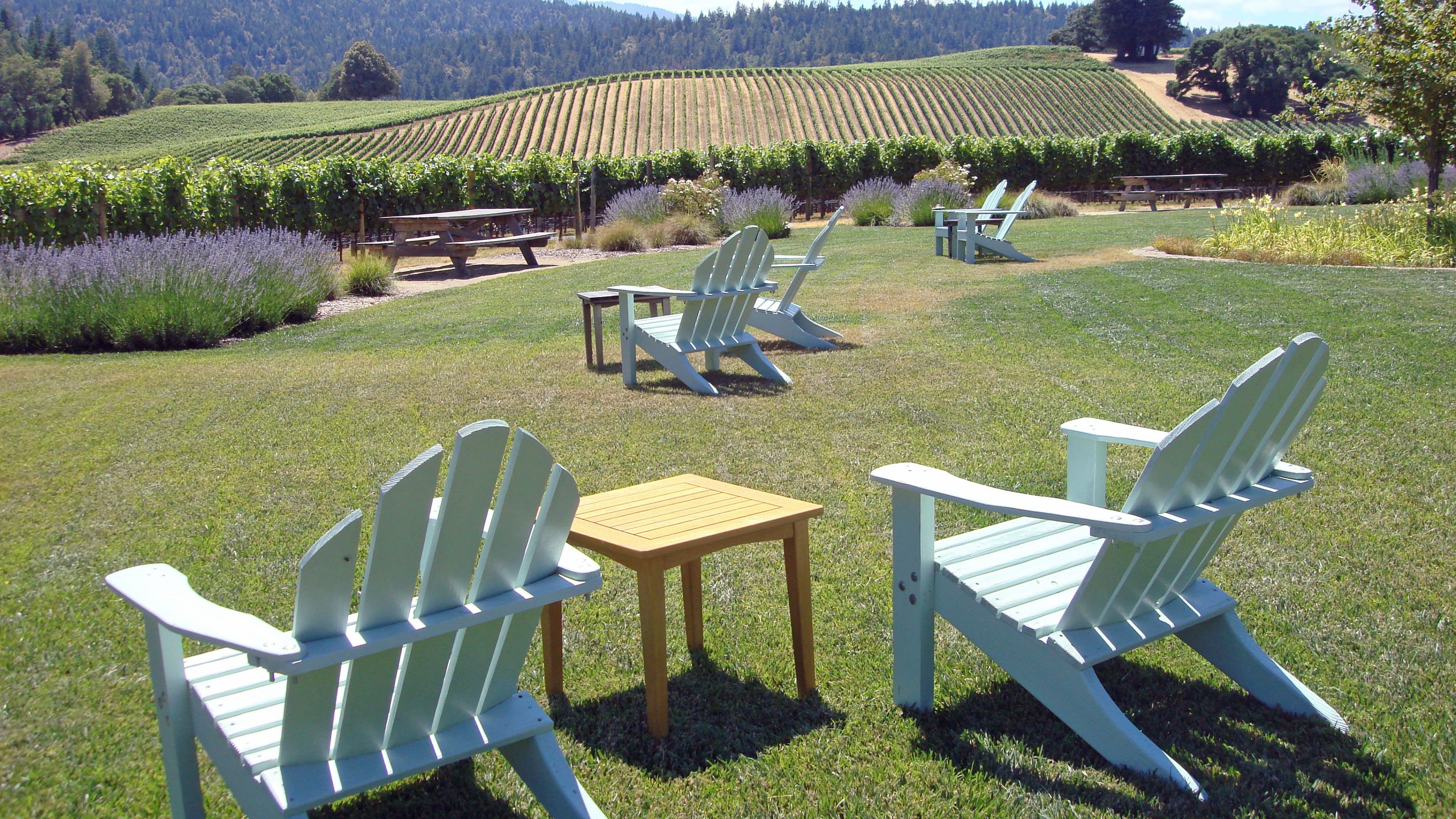 Chairs with a mountain view Chairs with a mountain view