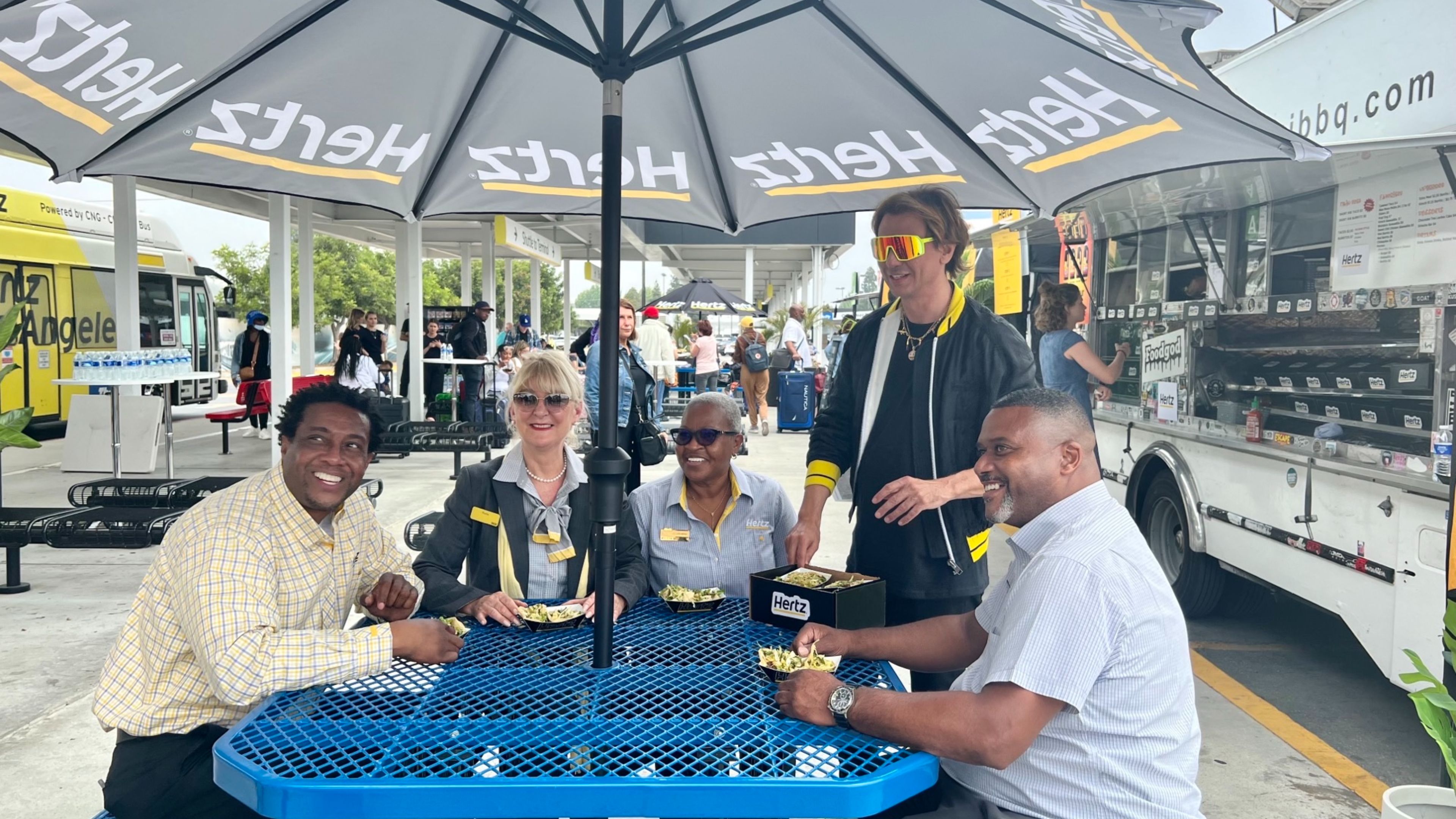 hertz lax employees being served by the foodgod on the lot hertz lax employees being served by the foodgod on the lot