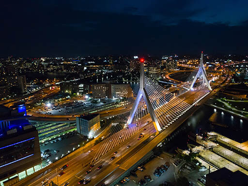 Drive Across the Leonard P. Zakim Bunker Hill Memorial Bridge