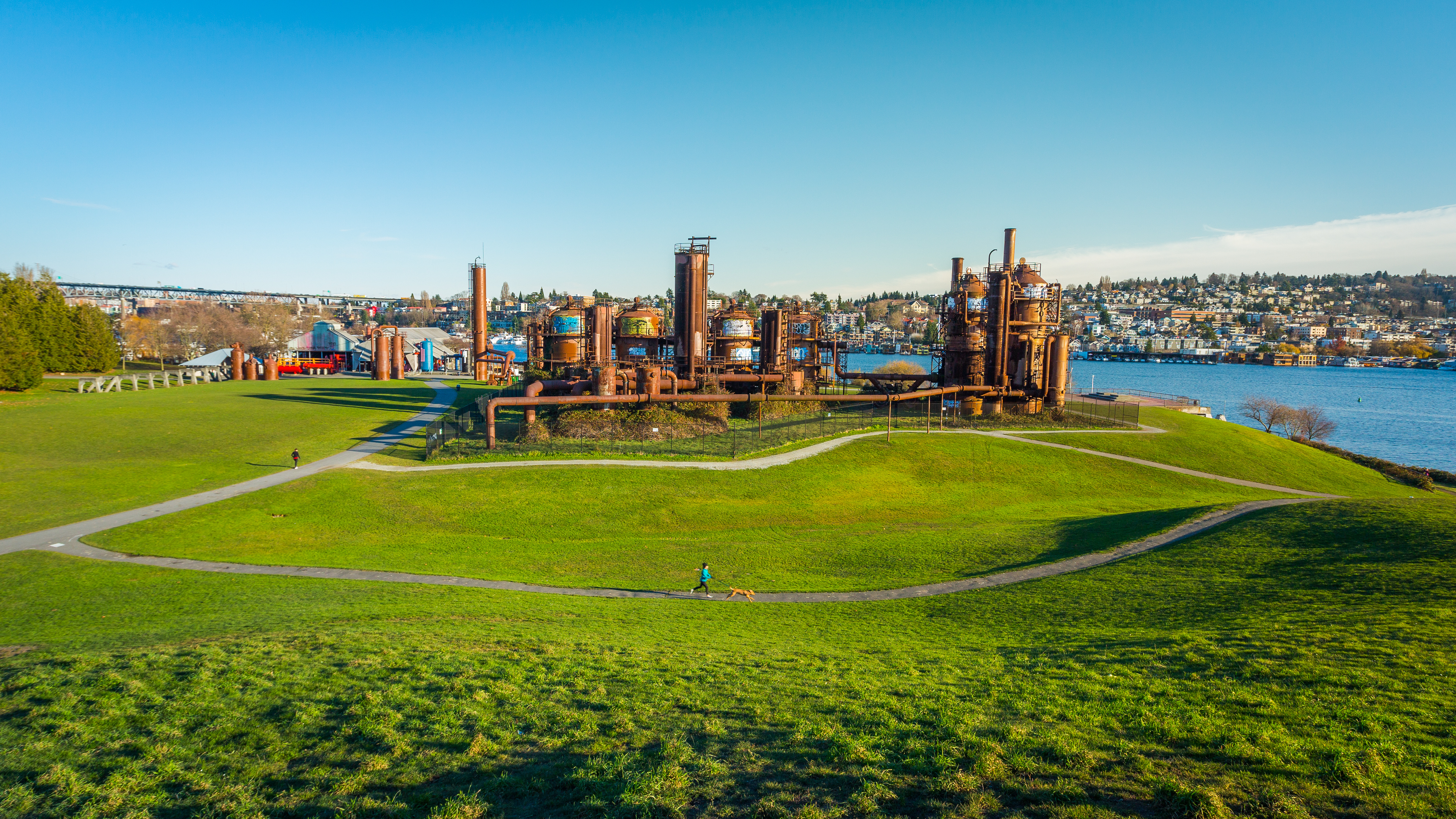 Gas work park in Seattle, on the site of the former Seattle Gas Light Company gasification plant Gas work park