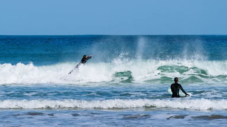 Surfers in Newquay, Cornwall