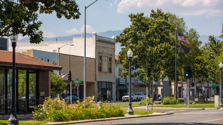Historic buildings in Ontario, California.