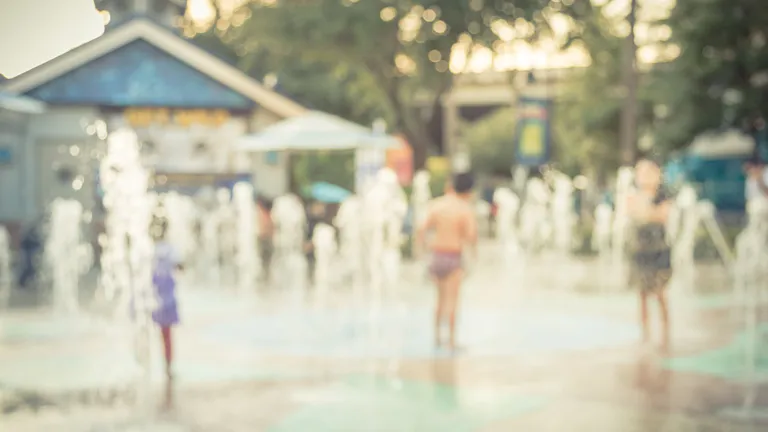 Kids playing at a waterpark