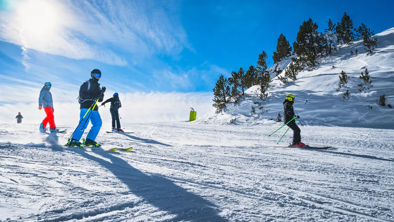 People skiing on a snowy mountain